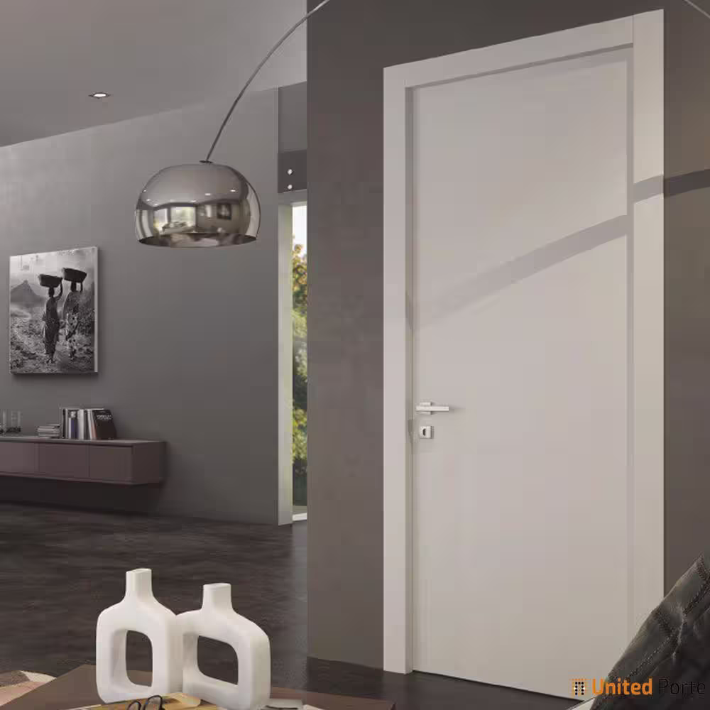 Sartodoors 0010 36 in. x 96 in. Flush No Bore White Finished Pine Wood Interior Door Slab with Hardware