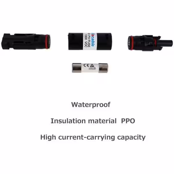 Renogy 20 Amp Male and Female Connector PV Solar Waterproof In-Line Fuse Holder with Fuse