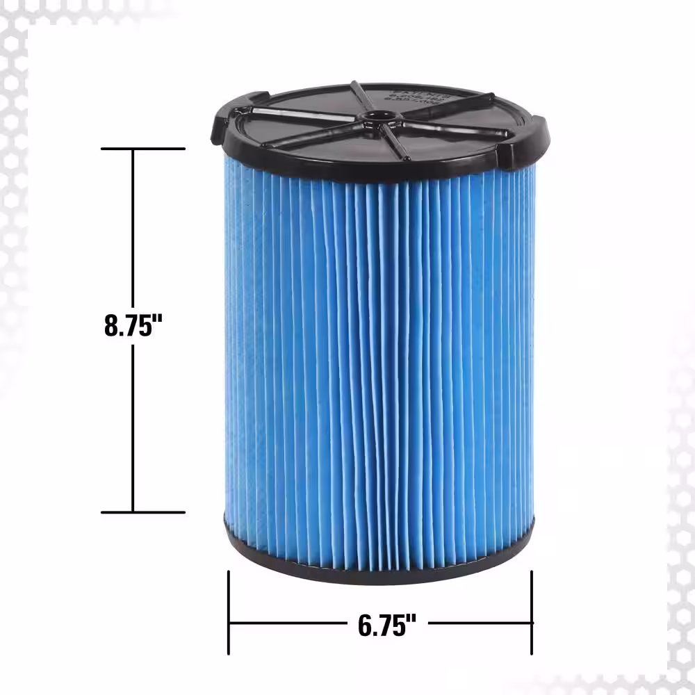 RIDGID Fine Dust Pleated Paper Wet/Dry Vac Replacement Cartridge Filter for Most 5 Gal and Larger RIDGID Shop Vacuums (16-Pack)