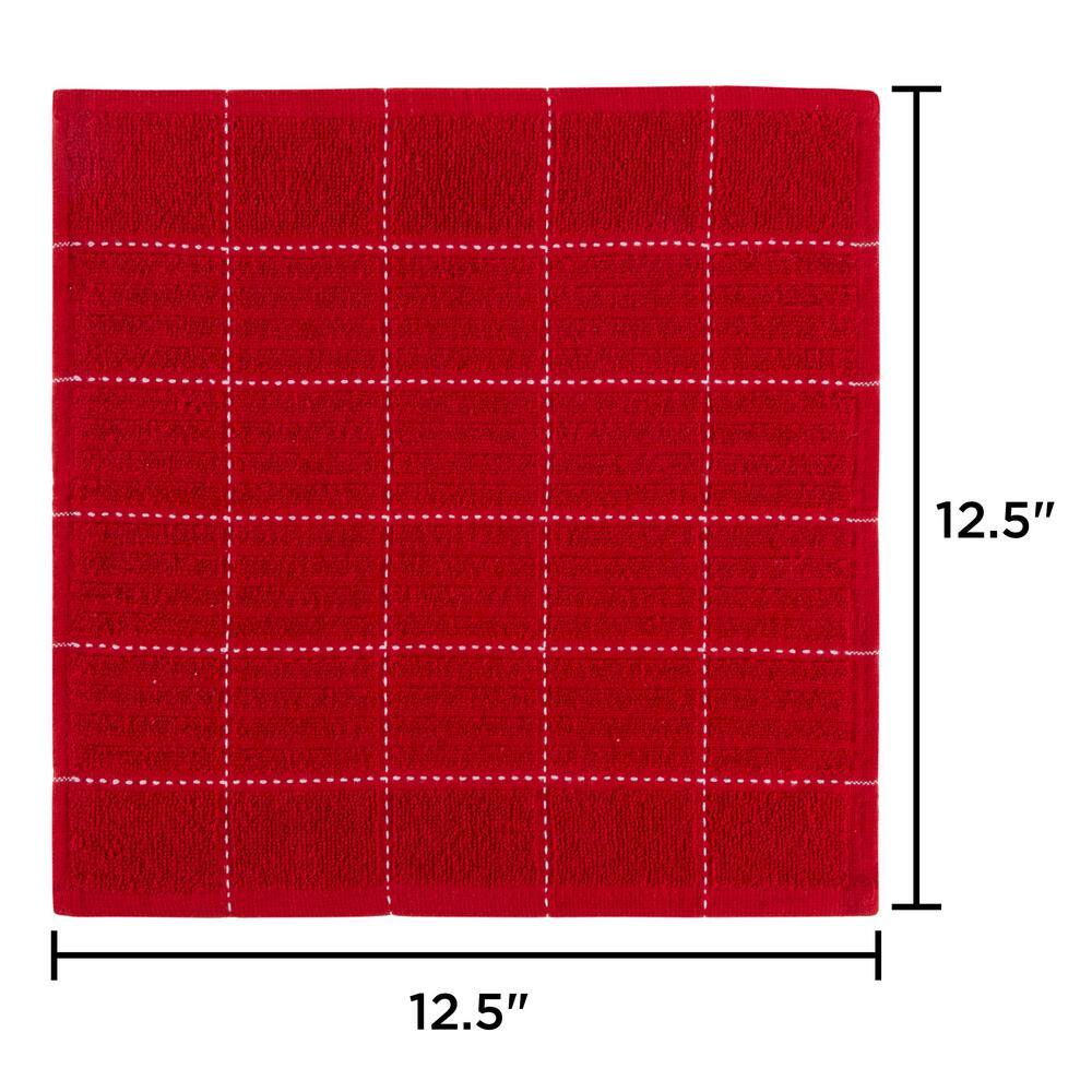 None 100% Cotton Woven Checked Pattern 16 Piece Set of Kitchen Dish Towels