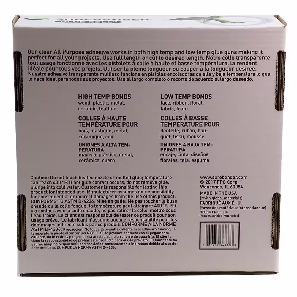 Surebonder Mini Size 188 ft. Clear Hot Glue Stick Roll - 5 lbs. Roll