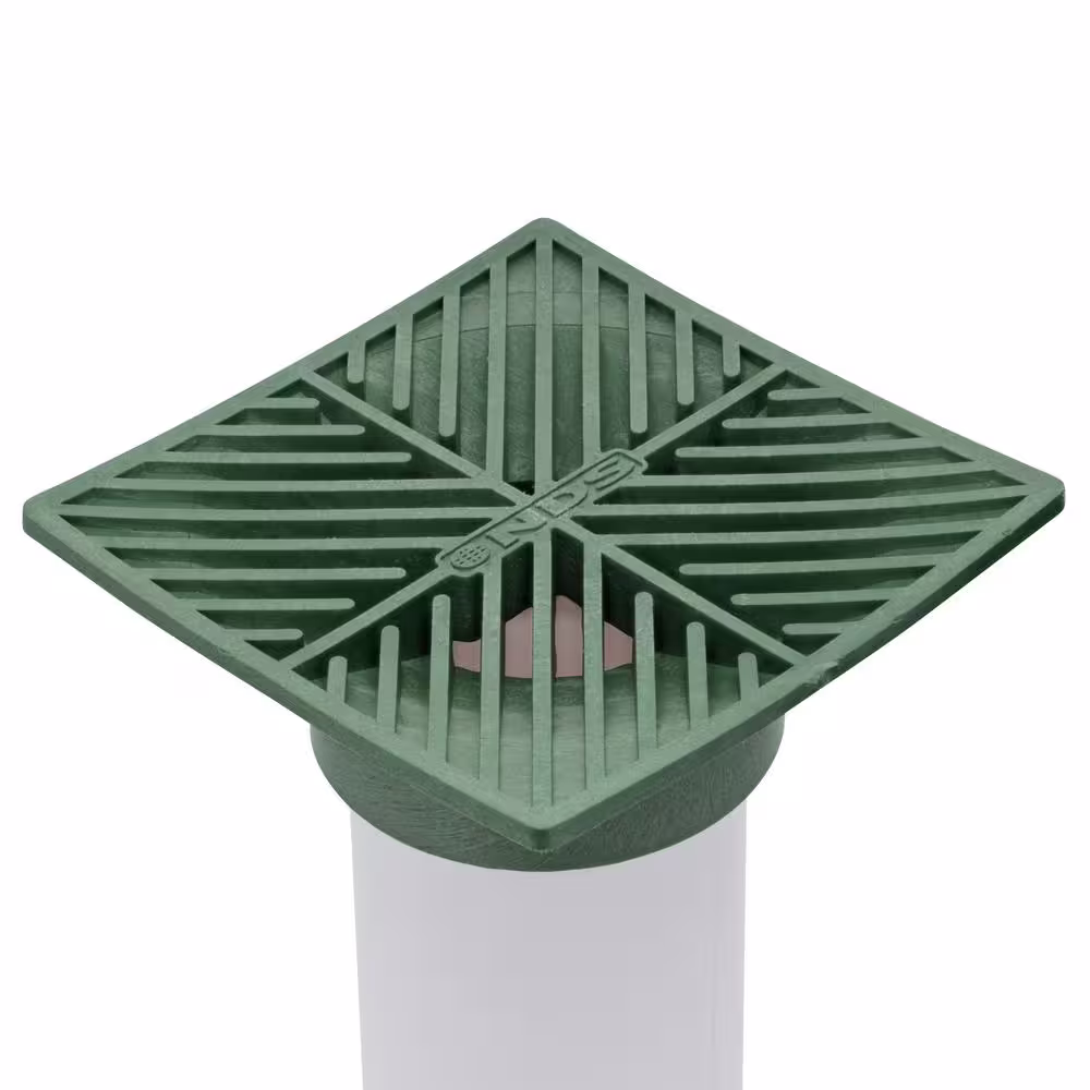 NDS 6 in. Plastic Square Drainage Grate in Green