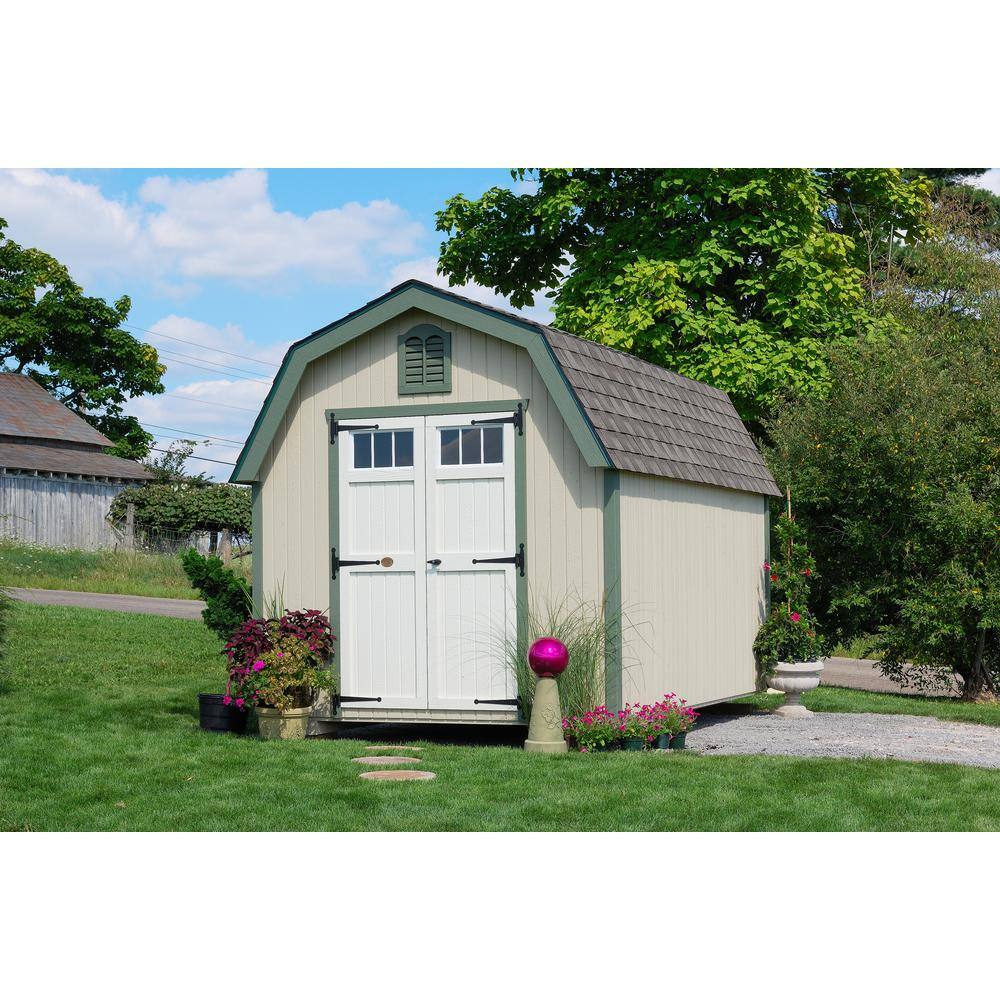 LITTLE COTTAGE CO. Colonial Greenfield 12 ft. x 20 ft. Wood Storage Building DIY Kit with 4 ft. Sidewalls with Floor