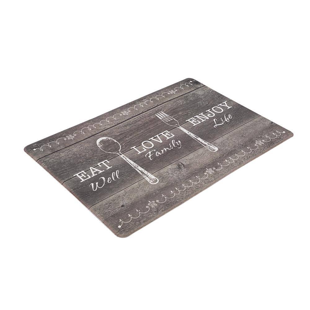 RAY STAR Raystar Gray 20 in. x 30 in x 039in. PVC Kitchen Mat Anti-Fatigue Mat Non-Slip