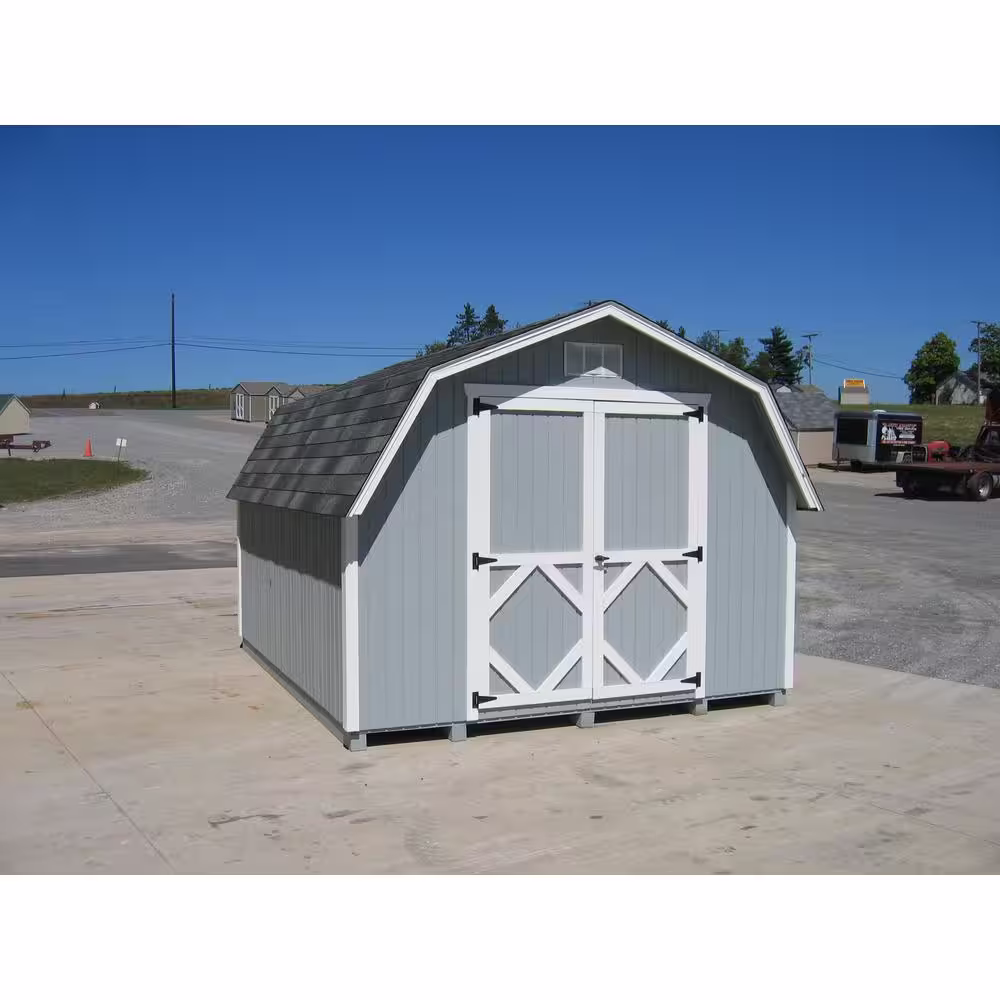 LITTLE COTTAGE CO. Classic Gambrel 8 ft. x 12 ft. Wood Storage Building Precut Kit with 4 ft. Sidewalls with Floor