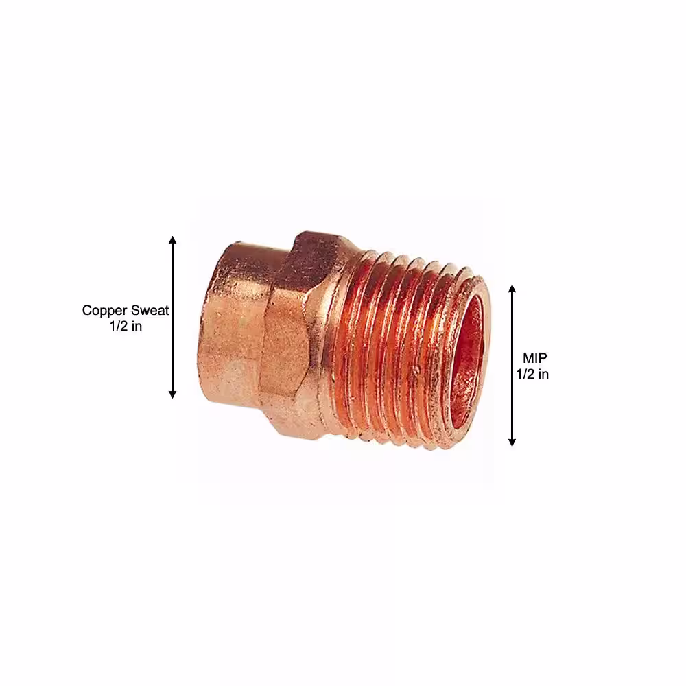 Everbilt 1/2 in. Copper Pressure Cup x MIP Male Adapter Fitting
