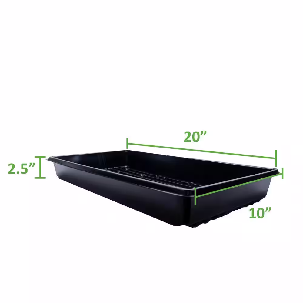 Viagrow 10 in. x 20 in. Propagation Starter Seedling Trays with Holes (10-Pack)