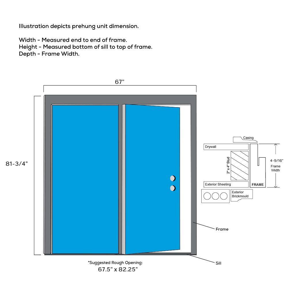 MMI Door 64 in. x 80 in. Full Lite Primed Steel Stationary Patio Glass Door Panel with Screen