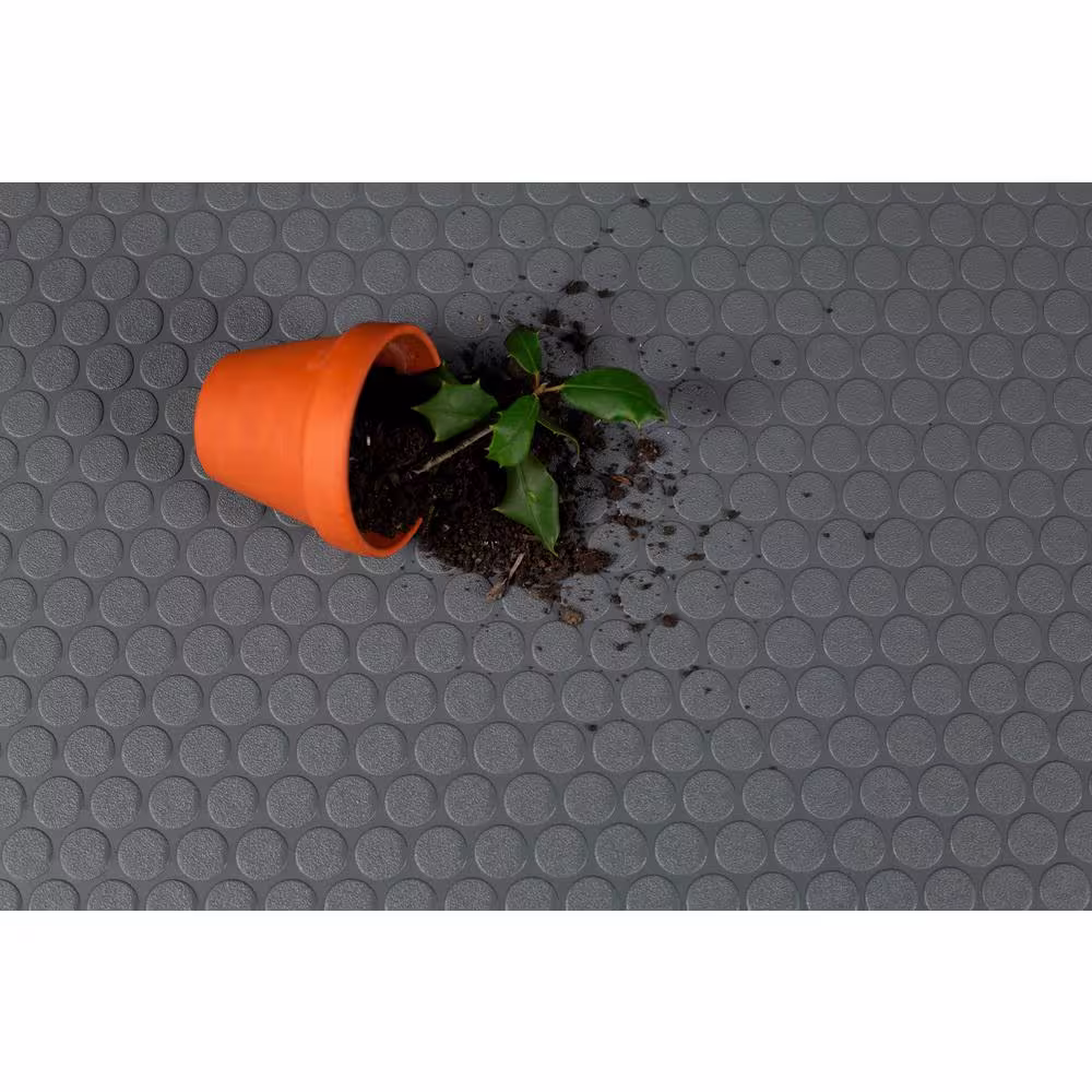 G-Floor Trailer Flooring Slate Grey Small Coin Commercial Vinyl Sheet Flooring (8.5 ft. W x 25 ft. L)