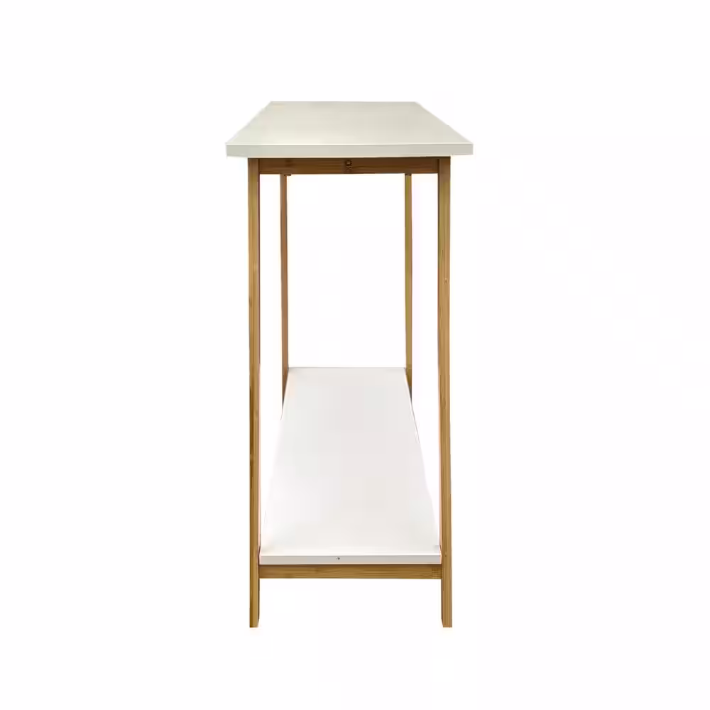 Eccostyle 32 in. White/Painted Rectangle Console Table with Storage