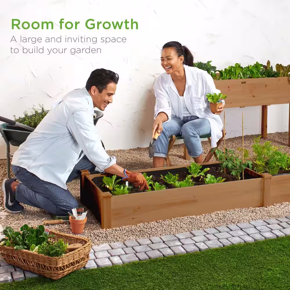 Best Choice Products 8 ft. x 2 ft. Wood Raised Garden Bed - Acorn Brown