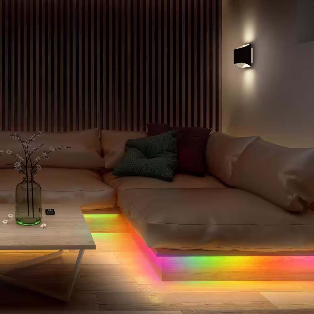 Monster Smart 6.5 ft. LED Color Flow Multi-Color Multi-Zone Light Strip, Monitors/Desktops Mobile Application USB Connector Cord