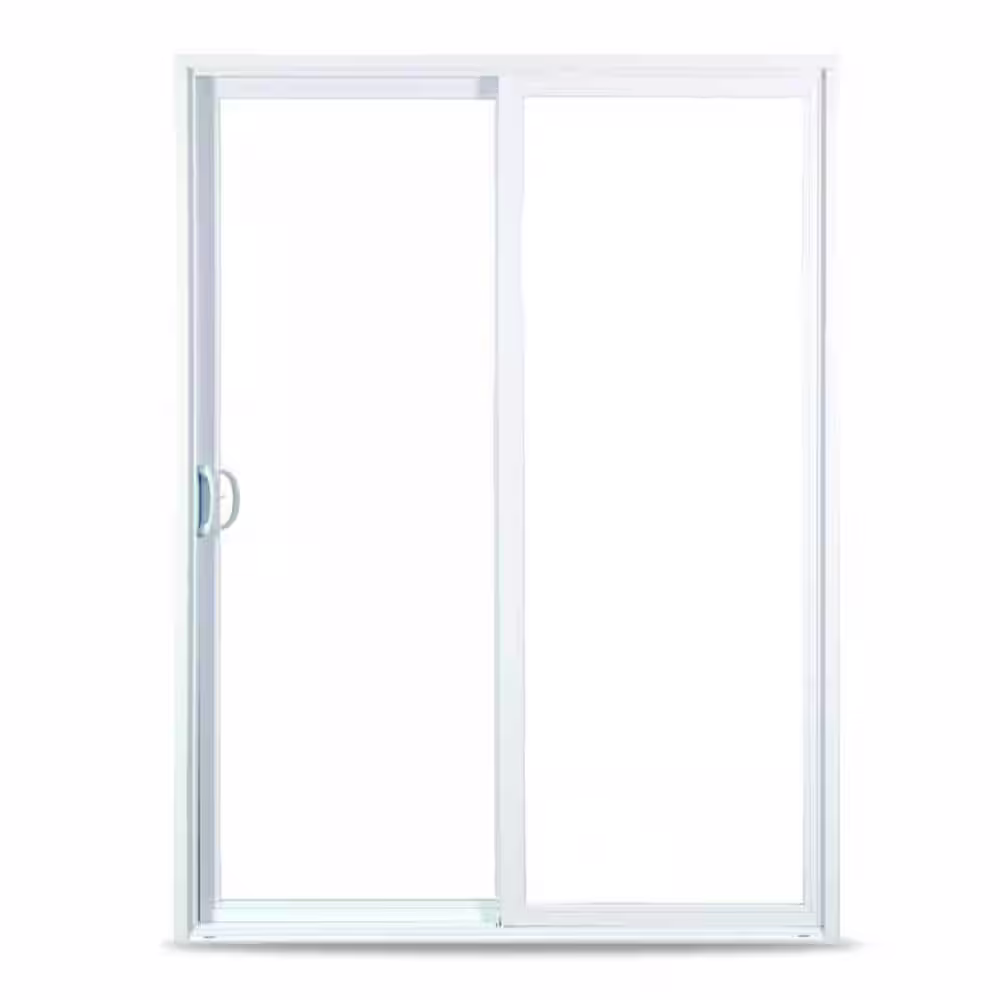 American Craftsman 60 in. x 80 in. 50 Series White Vinyl Sliding Patio Door Fixed Panel, Universal Handing