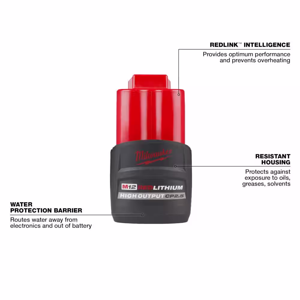 Milwaukee M12 12-Volt Lithium-Ion XC High Output 2.5 Ah Battery Pack (4-Pack)