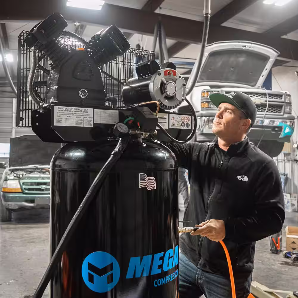 Mega Compressor 120 Gal. 10 HP 175 PSI Electric Vertical Air Compressor
