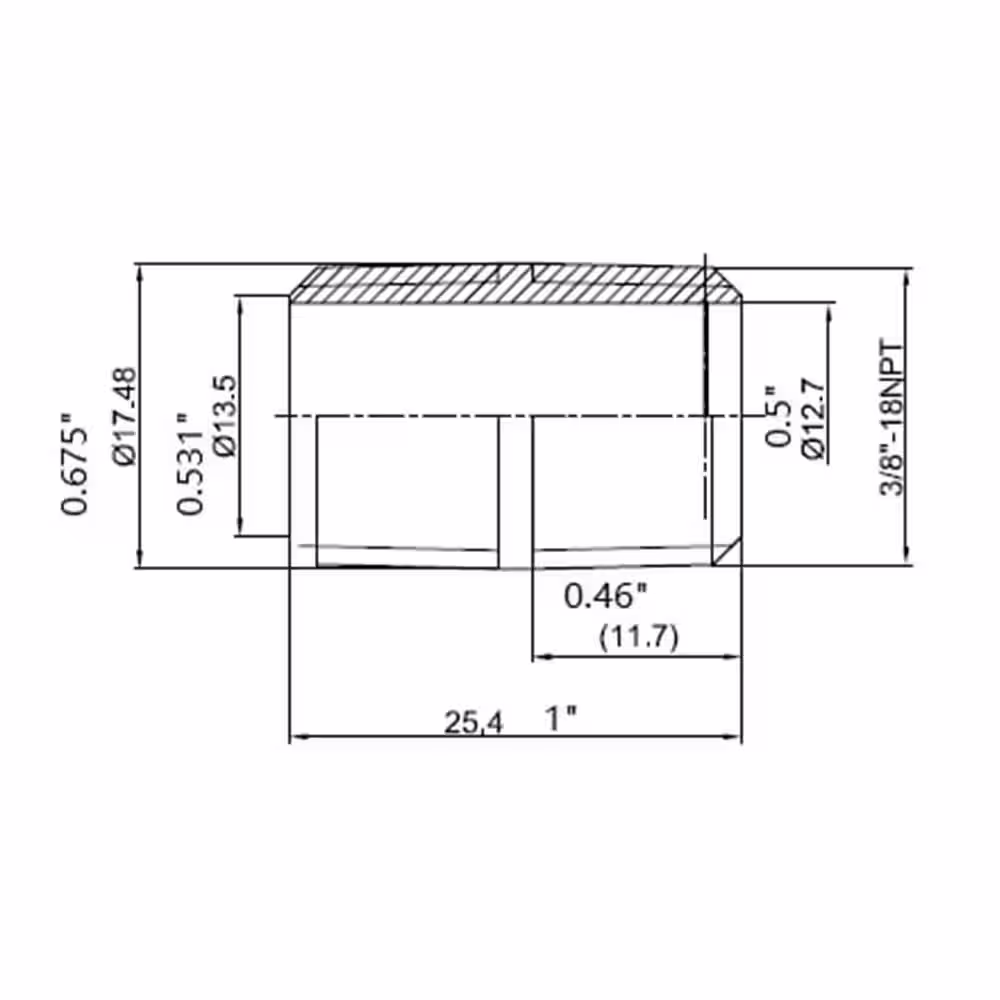 Everbilt 3/8 in. x Close MIP Brass Nipple Fitting