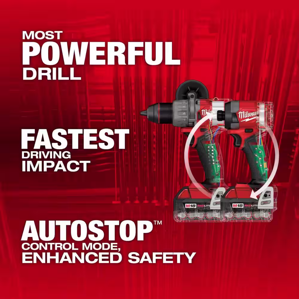 Milwaukee M18 FUEL 18-Volt Lithium-Ion Brushless Cordless Hammer Drill/Right Angle Drill/Impact Driver Combo Kit (3-Tool)
