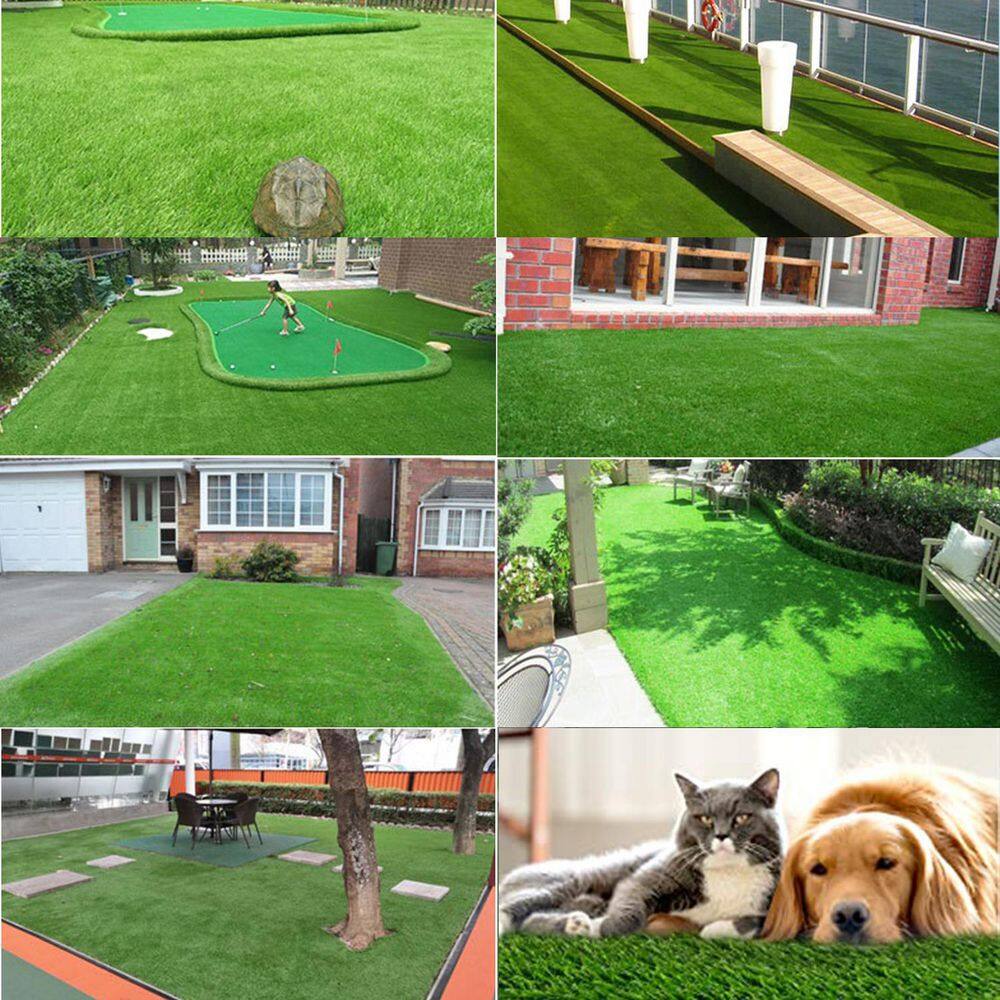 Agfabric 3 ft. x 6 ft. Green Artificial Grass Carpet 1.18 in. Mat for Outdoor Garden Landscape Balcony Dog Grass Rug