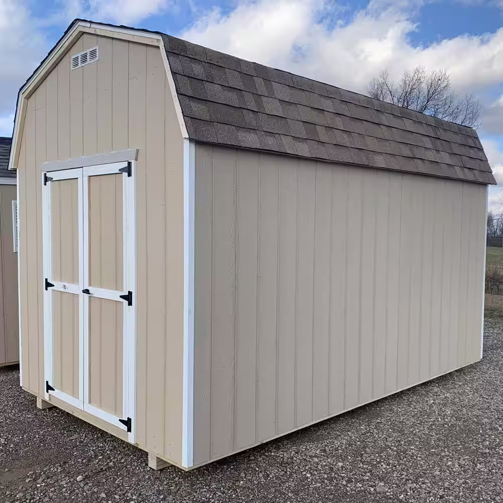 LITTLE COTTAGE CO. Value Gambrel 12 ft. x 16 ft. Wood Storage Building Precut Kit with 6 ft. Sidewalls