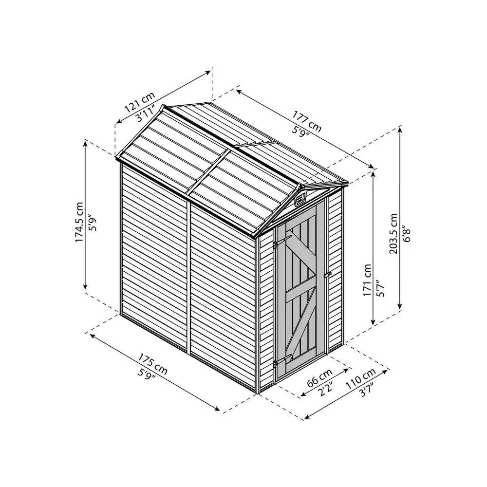 CANOPIA by PALRAM SkyLight 4 ft. x 6 ft. Tan Garden Outdoor Storage Shed