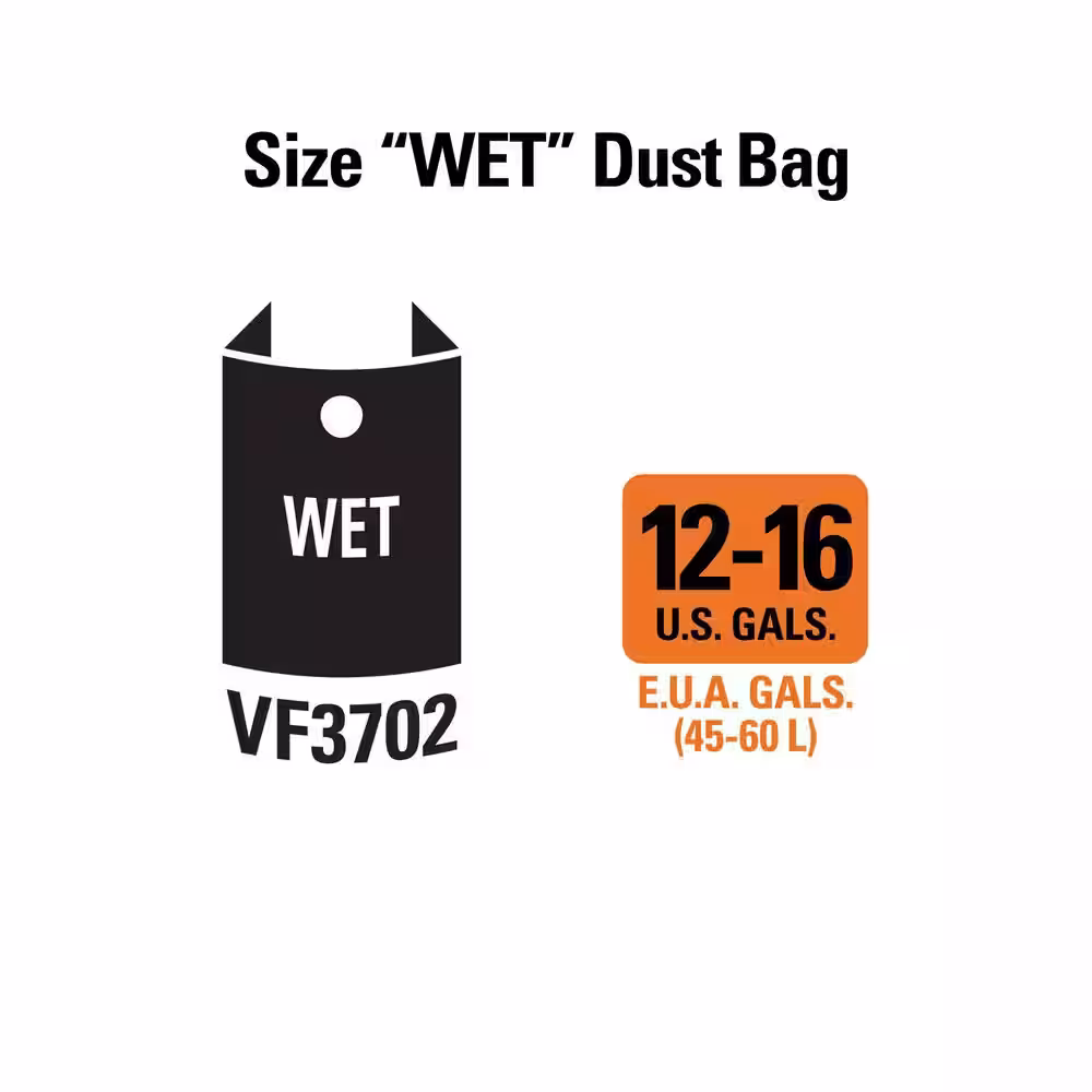 RIDGID Wet/Dry Vac Premium Wet or Dry Dust and Debris Bags for Select 12 to 16 Gallon RIDGID Shop Vacuums, Size A (6-Pack)