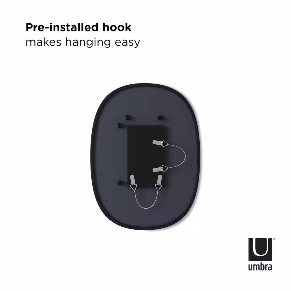 Umbra Hub 24 in. H x 18 in. W Modern Oval Framed Black Mirror