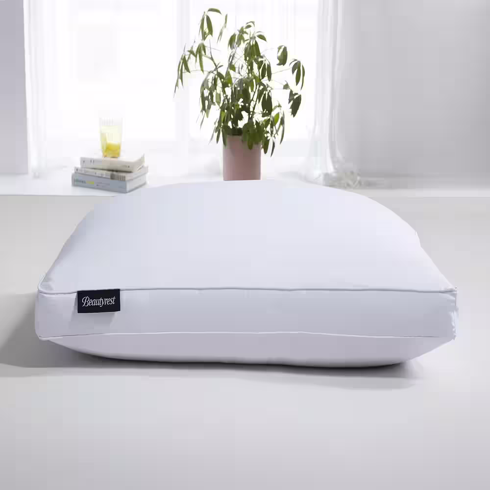 None 400 Thread Count Sateen Cotton European Goose Down Pillow - Firm King