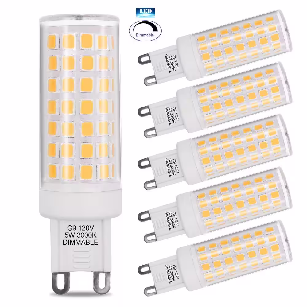 ARTIVA 3000K 40-Watt Equivalent G9 Dimmable LED Light Bulb (Set of 6)