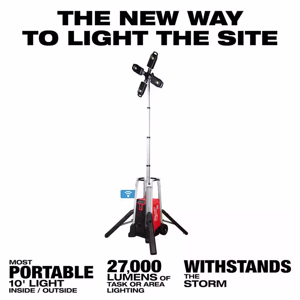 Milwaukee MX FUEL ROCKET Tower Light/Charger with M18 FUEL Lithium-Ion Brushless Cordless 4-1/2 in./6 in. Grinder Kit