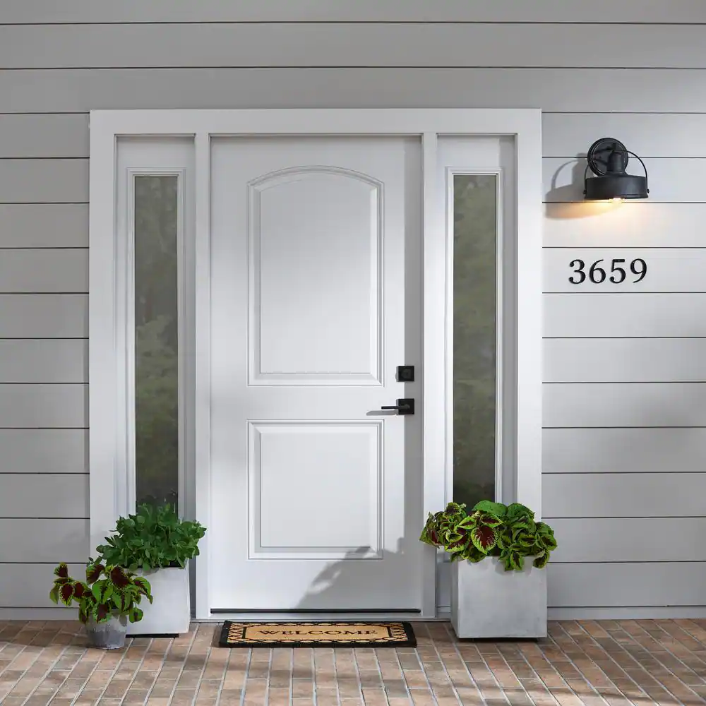 Everbilt 4 in. Black Flush Mount Metal House Number 4