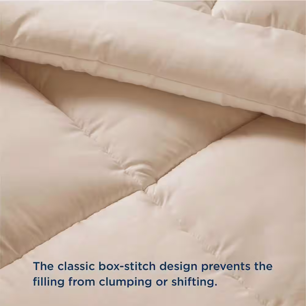 None All Seasons Beige Down Choice Queen Comforter Down/Feather Blend