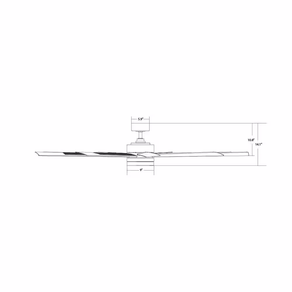 Modern Forms Wynd XL 72 in. 3000K Integrated LED Indoor/Outdoor Matte Black Smart Ceiling Fan with Light Kit and Remote