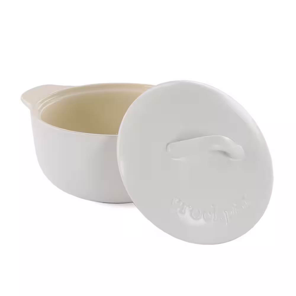Crock-Pot Artisan 2.3 qt. Round Stoneware Casserole with Lid in White