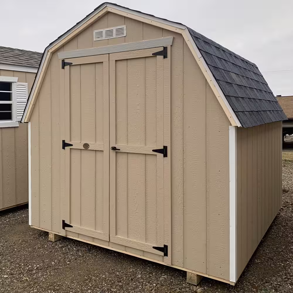 LITTLE COTTAGE CO. Value Gambrel 8 ft. x 14 ft. Wood Storage Building Precut Kit with 4 ft. Sidewalls