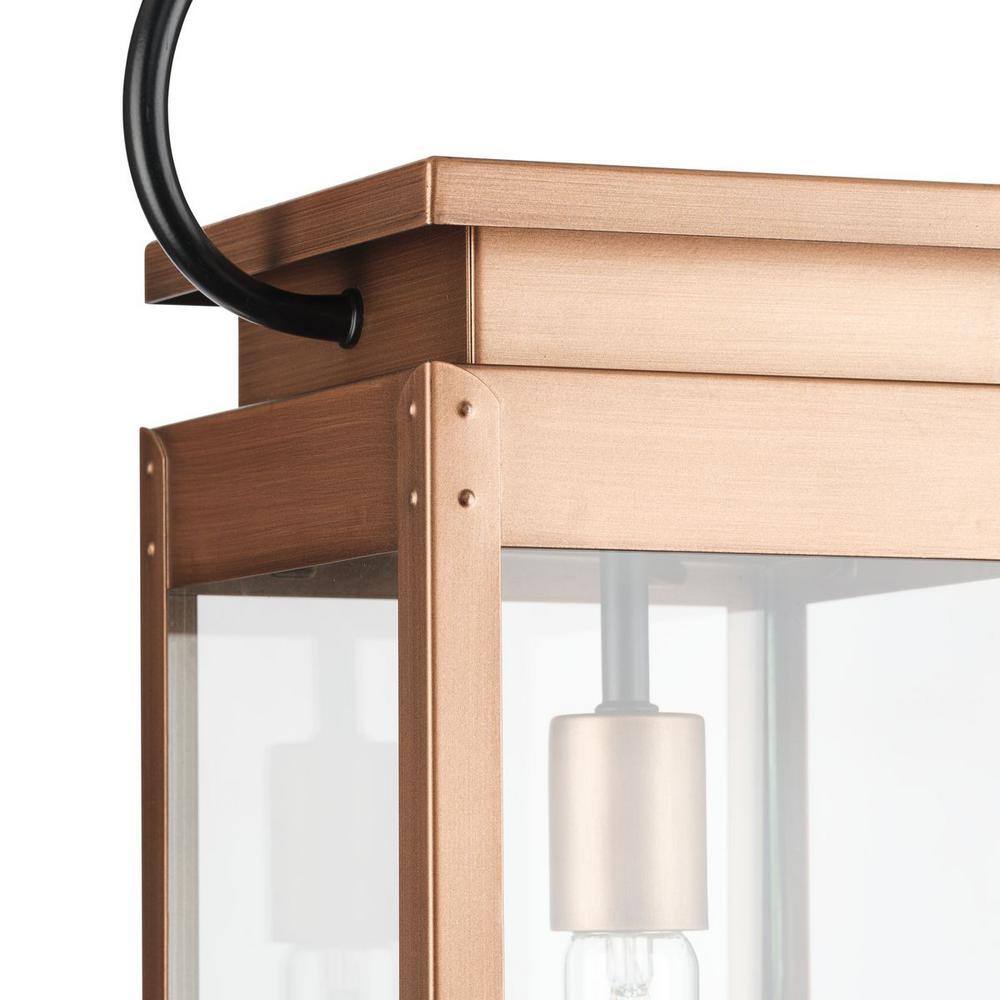 Progress Lighting Union Square 7 in. 1-Light Antique Copper Hanging Pendant Light Lantern