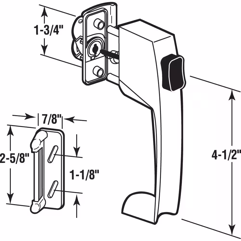 Prime-Line Aluminum Push Button Latch with Tie Down