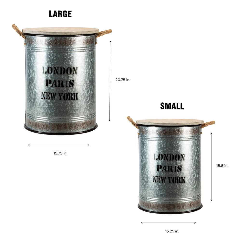 ORGANIZE IT ALL 22 Gal. 15.75 in. x 15.75 in. and 13.25 in. x 13.25 in. Storage Bin with Lid Set