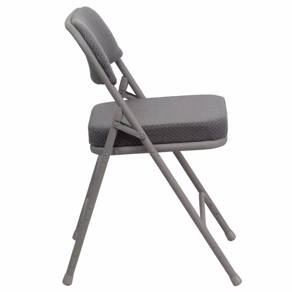 Flash Furniture Gray Fabric/Gray Frame Metal Folding Chair (2-Pack)
