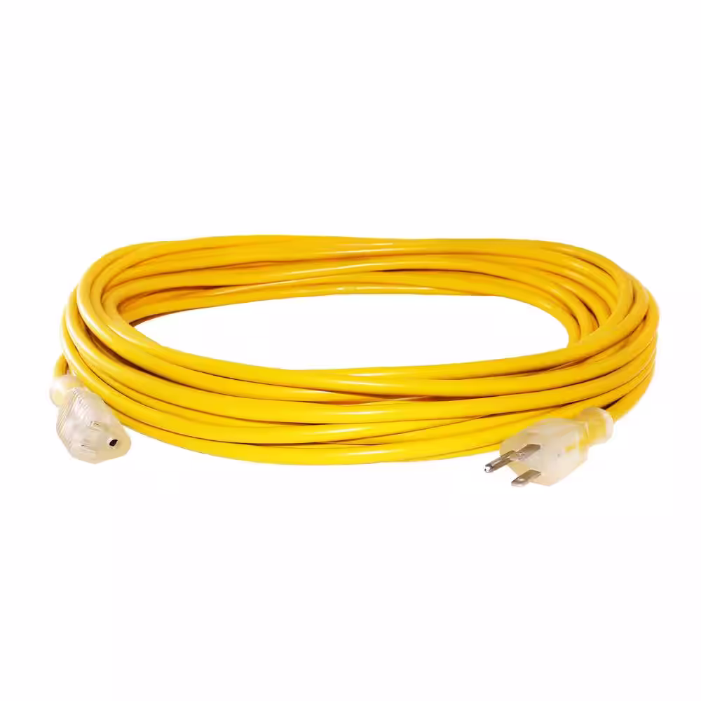 None 14/3 50 ft. SJTW Full Copper 13 Amp, 125-Volt 1625-Watt Lighted End Indoor/Outdoor Extension Cord (2-Pack)