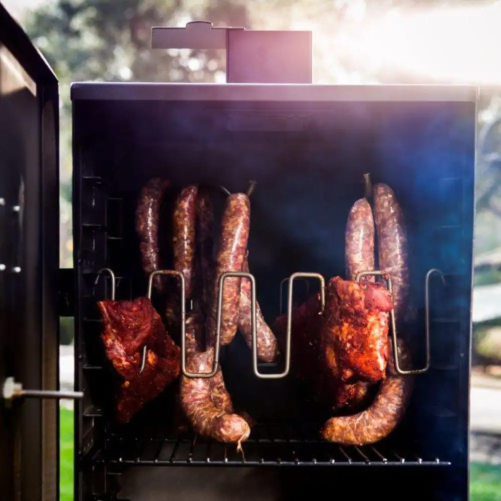 OKLAHOMA JOE'S Bandera Vertical Offset Smoker and Charcoal Grill Combo in Black with 992 sq. in. Cooking Space
