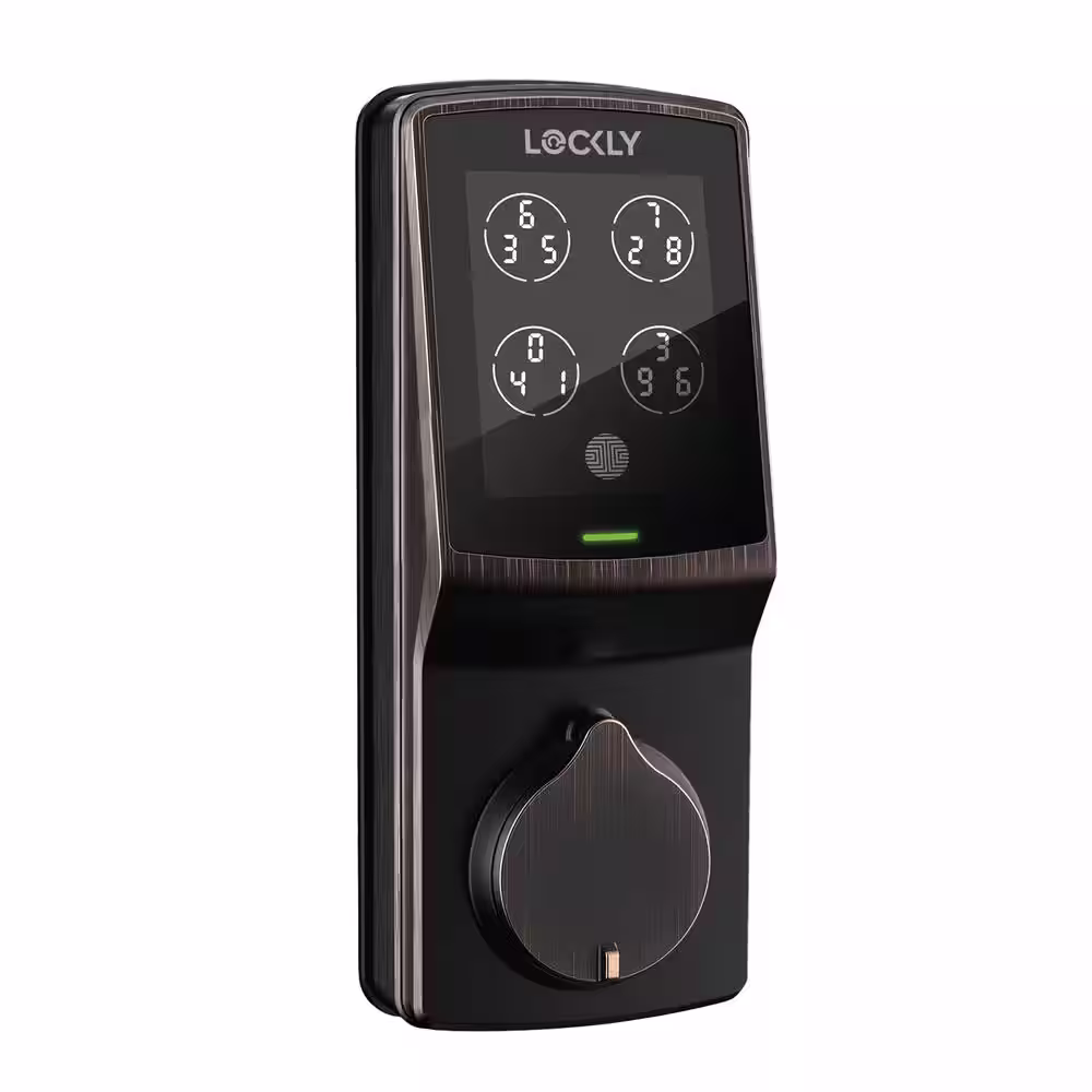 Lockly Secure Pro Venetian Bronze Deadbolt WiFi Smart Lock with 3D Fingerprint, Touchscreen Keypad, works with Hey Google/Alexa
