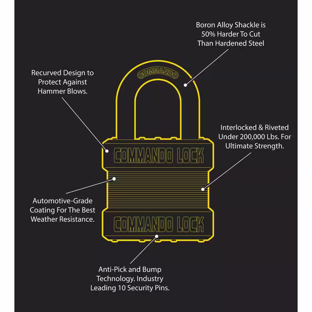 Commando Lock 8 ft. Secure Cooler Cable Lock with 2 Heavy Duty Brass Padlocks Keyed Alike 2-1/4 in. Shackle Outdoor Weatherproof