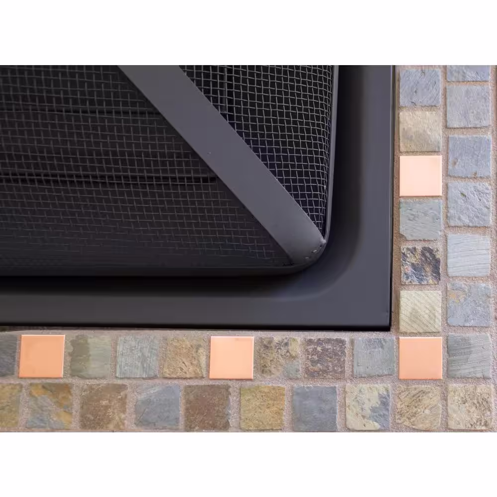 Hiland 30 in. x 19.5 in. Square Slate Tile Fire Pit