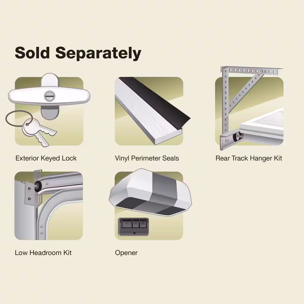 Clopay Gallery Steel 9 ft. x 7 ft. 18.4 R-Value Insulated Solid Sandstone Garage Door