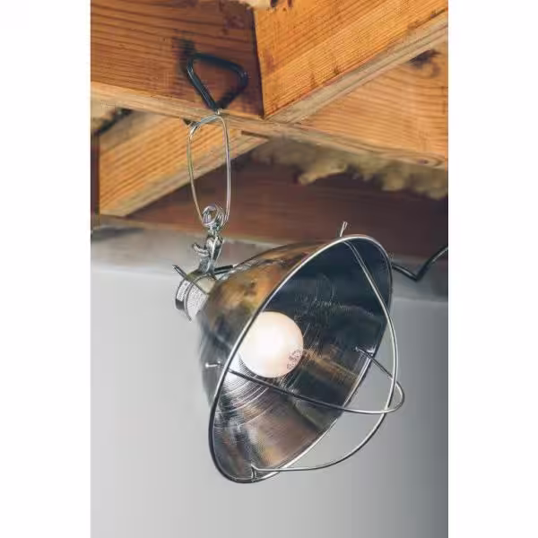 Woods 300-Watt 6 ft. 18/2 SJTW Incandescent Brooder Clamp Work Light and Heat Lamp with 10 in. Reflector and Bulb Guard