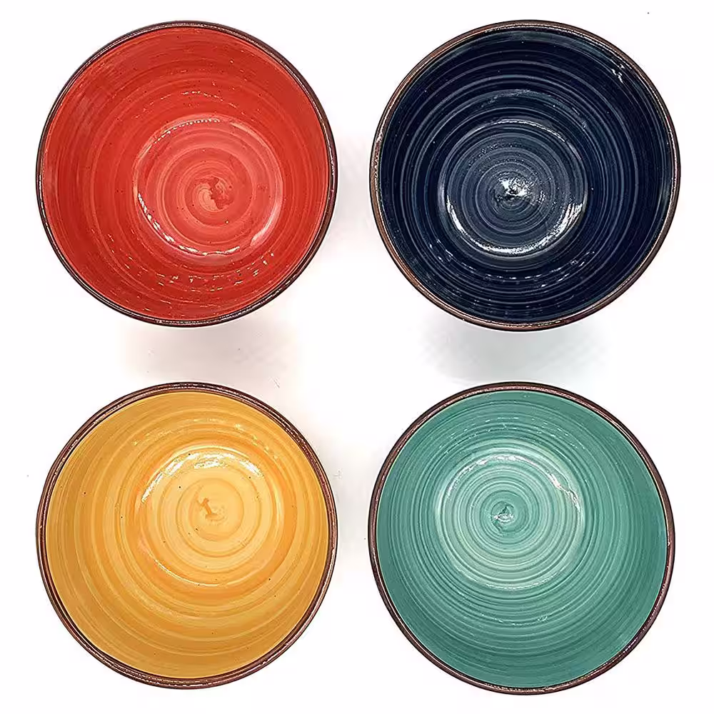 Gibson Home Color Speckle 5.25 in. 24 fl. oz. Cereal Bowl (Set of 4)