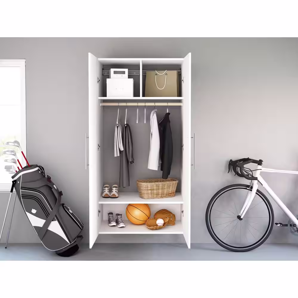 Prepac HangUps 36 in. W x 72 in. H x 20 in. D Wardrobe Cabinet in White (1-Piece)