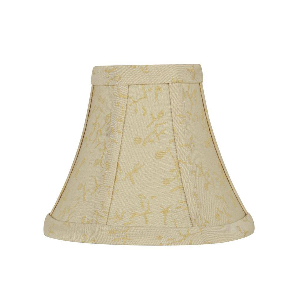 Aspen Creative Corporation 6 in. x 5 in. Beige/Gold Floral Accenting Bell Lamp Shade (2-Pack)