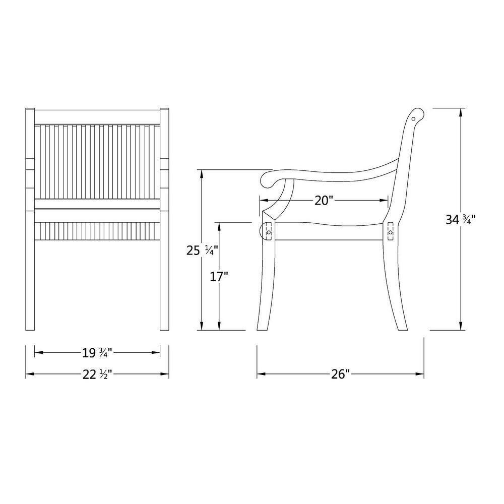 Cambridge Casual Mosko 5-Piece Teak Wood Outdoor Dining Set with Beige Cushion