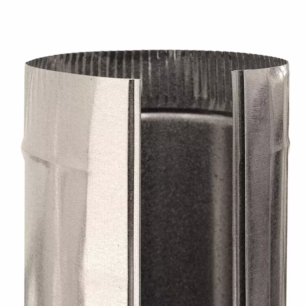 Master Flow 8 in. x 2 ft. Round Metal Duct Pipe